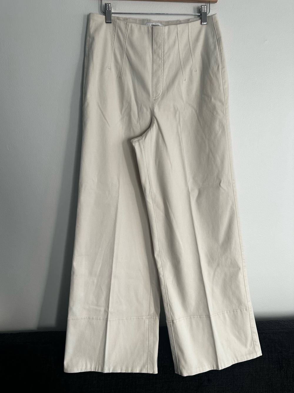 NWOT SPANX High Rise Wide-Leg Cream Pants Chinos Trousers Size Medium